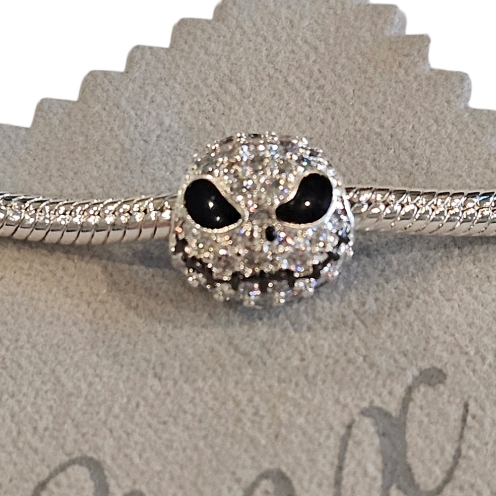 🎆LINX DISCOUNTINUED Silver Rhinestone Nightmare Before Christmas Bracelet Charm